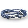 Pulsera Ancla Dorada de Nueva Llegada Europea y Americana 2015 Pulsera de Cuerda Trenzada a Mano Envuelta Pulsera Ajustable de Múltiples Capas