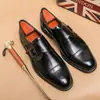 Zapatos casuales de cuero tipo mocasín para hombre de talla grande transfronterizos, zapatos de cuero formales de negocios para hombre con punta fina, zapatos de vestir de estilo británico a la moda