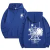 Sudadera Deportiva Casual de Primavera y Otoño Transpirable Suelta de Color Sólido Estampada Versátil para Pareja Sudadera con Capucha de Felpa Grande