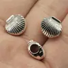 11X11X7Mm 2.4g Prata Antiga DIY Liga de Zinco Acessórios para Joias Contas com Furo Grande e Pequeno Contas com Furo Grande de Concha