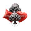 Globo de película de aluminio para póquer transfronterizo, dados, globo de película de aluminio, negro, melocotón, rojo, melocotón, cuadrado, forma de ciruela, bola de película de aluminio