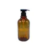 Botellas al por mayor en stock de 500 ml para champú y gel de ducha, Botellas de plástico PET para desinfectante de manos, Botellas ámbar, Botellas exprimibles para líquidos