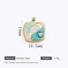 Pingente Colorido de Aço Inoxidável com Pérolas Artificiais Padrão Flor Libélula Pulseira Colar DIY Feito à Mão Acessórios de Joias