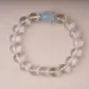 Pulsera de cristal de aguamarina blanco natural para mujer, pulsera de cristal de diseño original de una sola vuelta, pulsera de cristal DIY