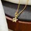 Colgante de estrella de cinco puntas con incrustaciones de cobre y circonitas de colores, diseño de nicho, pulsera, collar, pendientes, accesorios de joyería DIY