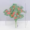 En stock pared de planta artificial decoración de pared de fondo de boda accesorios de planta verde hoja de plástico haz de 7 cabezas rábano verde Perenne