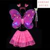 Alas de Mariposa Luminosas para Niños Alas de Luces Dobles Juego de Tres Piezas Decoración de Espalda Accesorios para Actuación Juguetes de Puesto
