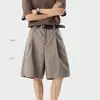 Pantalones Rayados Estilo Retro Old Money Primavera y Verano para Hombre Estilo Perezoso Suelto Versátil Casual Tendencia China Simples Pantalones Cortos de Nuevo Estilo