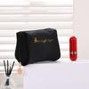 Bolso de mano de terciopelo con cremallera para maquillaje, bolsa cilíndrica bordada para guardar labiales, gran capacidad, estilo Ins, portátil