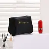 Bolsa de Maquiagem de Veludo Personalizada de Fábrica com Zíper e Alça, Cilindro Bordado para Batom, Bolsa de Cosméticos de Grande Capacidade, Atacado