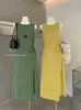Liquidación, Sin Devoluciones ni Cambios. Vestido de Verano Estilo Francés Suave y Elegante Versátil Adelgazante con Corbata para Mujer 1266