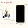 Nuevo colgante para coche de perro ciclista 2D transfronterizo, plano acrílico, decoración para espejo retrovisor de coche