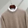 Baicai Veludo Nova Coleção Outono/Inverno: Suéter Premium de Cashmere para Homens, Gola Redonda, Casual, Moderno, Camada Base Tricotada, Suéter Versátil