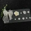 Acessórios de Organza para Tamancos, Fivela de Sapato Flor Rosa Branco Pérola, Flor de Sapato Cruzada Removível, Removível DIY