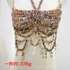 Cadena para el Cuerpo Hecha a Mano con Cuentas Transfronteriza, Top Halter de Perlas, Transmisión en Vivo de Discoteca, Ropa de Perlas para Chicas Atrevidas al por Mayor