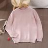 100 lã pura menina ponto fio meia gola alta engrossado casaco infantil suéter infantil baoyang lã base camisa