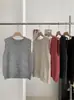 Chaleco de Punto de Color Sólido con Cuello Redondo KEKEZOON Suéter Holgado sin Mangas para Mujer Top Versátil 8953