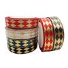 En stock 1.5 Cinta con borde dorado, cinta de diamantes dorados, cinta a cuadros, cinta de embalaje de regalo, rollo de cinta pequeño de 3 tamaños