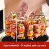 Grelha Air Fryer grelha grelha espetos grelha forno grelha aço inoxidável grelha de três camadas rack de cozimento a vapor utensílios de panificação