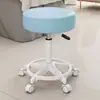 Taburete giratorio de altura ajustable con ruedas, taburete redondo con respaldo, silla de maquillaje, taburete de peluquería, taburete de tocador, tocador