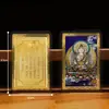 Nuevo Producto Doce Signos del Zodíaco de Xizang con Sello de Plástico Ocho Santos Patronos Tarjetas Doradas Pintadas Tarjeta de Buda Portátil Tarjeta Talismán en Stock
