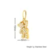 Colgantes de Animales Lindos Transfronterizos, Elementos Adorables de Oso y Delfín, Accesorios de Colgante de Acero Inoxidable Personalizados DIY Incrustados con Diamantes