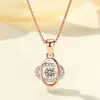 Collar de Plata de Ley S925 de Cuatro Hojas para Mujer, Estilo Lujo Ligero, Cadena para Clavícula de Gama Alta Nicho, Diseño de Moda y Sencillo, Cadena de Cuello Popular en Línea