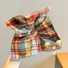 Scrunchie lenço quadrado estilo pastoral francês para meninas e crianças, elástico de cabelo doce com laço para coques, acessório de cabelo