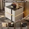 Mesa de Cabeceira Minimalista Selecionada Cuidadosamente em Madeira Maciça Preta para Uso Doméstico no Quarto, Novo Modelo com Sensação de Luxo Leve e de Alta Qualidade, Gabinete de Cabeceira com Design Único