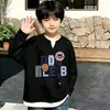 Suéter Básico Waffle Knit Estilo Coreano Primavera e Outono Falso Duas Peças para Crianças Médias e Grandes Bebê Casual Versátil