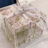 Caixa de Presente de Flor de Acrílico Pode Ser Guardada e Armazenada para Aniversários e Dia dos Namorados Flor Eterna Caixa Transparente