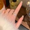Anillo de Mariposa de Circonita Nicho de Lujo Ligero y Perla para Mujer, Atmósferico, Abierto, Ajustable, Lujo Ligero, para el Dedo Índice