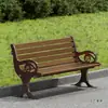 Silla de Parque Banco Exterior Banco Exterior Patio Comunitario Ocio Anticorrosión Madera Maciza Aleación de Zinc Respaldo Asiento