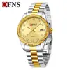 Reloj de Pulsera de Cuarzo OFNS de Moda con Esfera Grande para Hombre de Negocios con Calendario, Reloj Casual Simple para Mujer Luminoso Impermeable
