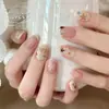 Unhas Portáteis Formato Oval Curto, Gradiente Simples Rosa Nude, Removíveis e Reutilizáveis, 30 Peças de Unhas Postiças Prontas