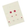 Conjunto de pendientes con aguja de plata s925, diseño de flor roja pequeña, con un toque de amor, fresco y dulce, con un corazón sencillo para niña.