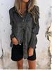 2024 Roupas Femininas Transfronteiriças Europeias e Americanas Estação Primavera e Outono Estação Independente Aliexpress Camisa Casual de Camurça Moda Lapela