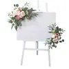 143 flor de simulación diseño de boda apertura de tienda letrero de bienvenida kt soporte de exhibición de letrero de agua atmósfera floral decoración de aniversario