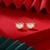 Año del Dragón, Año del Zodíaco, Aretes de Plata Esterlina para Mujer, Diseño de Nicho de Lujo Accesible, Aretes Simples, Elegante Regalo de Año Nuevo para Novia
