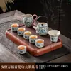 Conjunto de Chá Kung Fu Flores Azuis da Fornalha Ru Cerâmica Bule Viga Tigela Flutuante Xícara de Chá Bandeja de Chá Luxo Acessível Doméstico de Ponta
