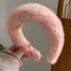 Faixa de Cabelo Plush Grossa da Moda para Mulheres, Acessório de Cabelo Versátil de Aba Larga para Outono e Inverno Que Faz o Rosto Parecer Menor