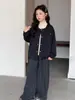 Nueva colección de otoño para niñas: Conjunto de cárdigan de punto de estilo coreano, corte relajado, y pantalones de pierna ancha a cuadros, un conjunto informal de dos piezas para niños mayores