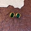 Agulha de prata Brincos de flor de amor de diamante verde antigo Internet Celebridade Personalidade retrô Brincos elegantes Brincos de moda para mulheres