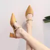 Mules de Punta Afilada con Perlas para Mujer, Nuevo Estilo Verano 2026, Sandalias de Tacón Alto Grueso con Punta Afilada, Mules de Moda para Exteriores para Mujer