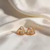 Pendientes de Botón Geométricos Triangulares de Circonita Estilo Simple y Fresco Moda Transfronteriza Europea y Americana Pendiente de Aguja de Plata con Temperamento de Alta Gama para Mujer