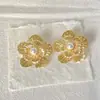 Pendientes de Perlas Incrustadas con Flores de Doble Capa Transfronterizos Europeos y Americanos, Moda de Gama Alta y Elegantes, Pendientes Populares de Flor de Perla, Frescos y Dulces