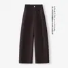 Pantalones Casuales Rectos de Cintura Alta Personalizados para Mujer Otoño 2026 Adelgazantes Versátiles de Pierna Ancha Largos Cubren Caderas Para Viajar al Trabajo