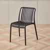 Silla de ocio de plástico con tiras verticales, ligera, de lujo, sencilla, para comedor, mesa de comedor para el hogar y silla para restaurante, con respaldo.