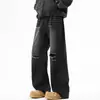 Calça Jeans Rasgada Estilosa Retro Estilo Americano para Homens, Nova Coleção de Primavera, Calça Casual Solta de Perna Larga, Marca Tendência para Homens
