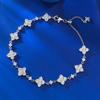 Joyería Mu Jing 2024 Nuevo Plata S925 Diamante Flor Simple Dulce Elegante Moda Diamante Pulsera de Plata para Mujeres